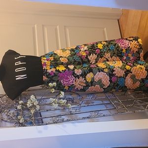 NWOT LoomTogs Quilted Floral Multicolored Maxi sz 13/14 junior size or 4/6 women